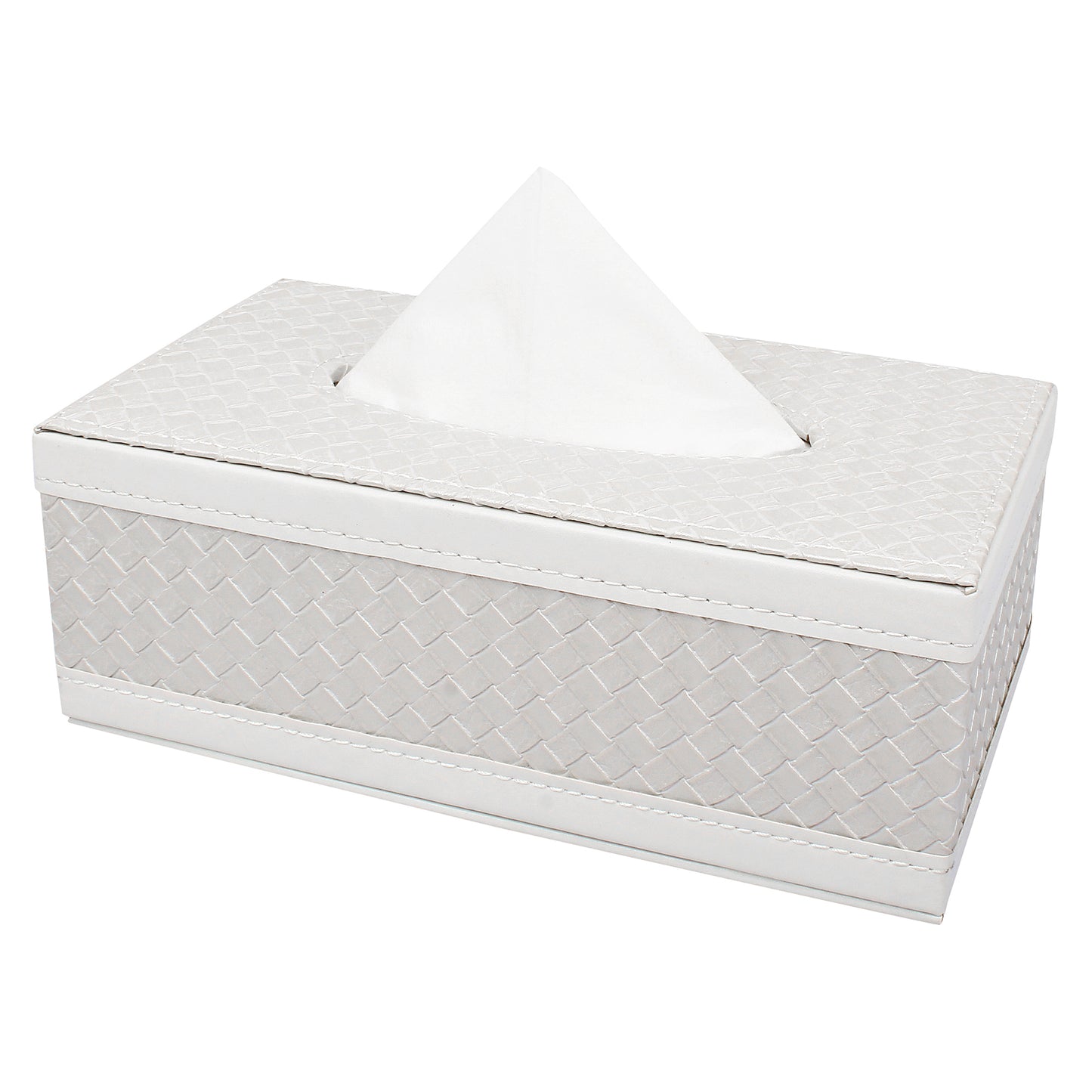 White Check Tissue Box