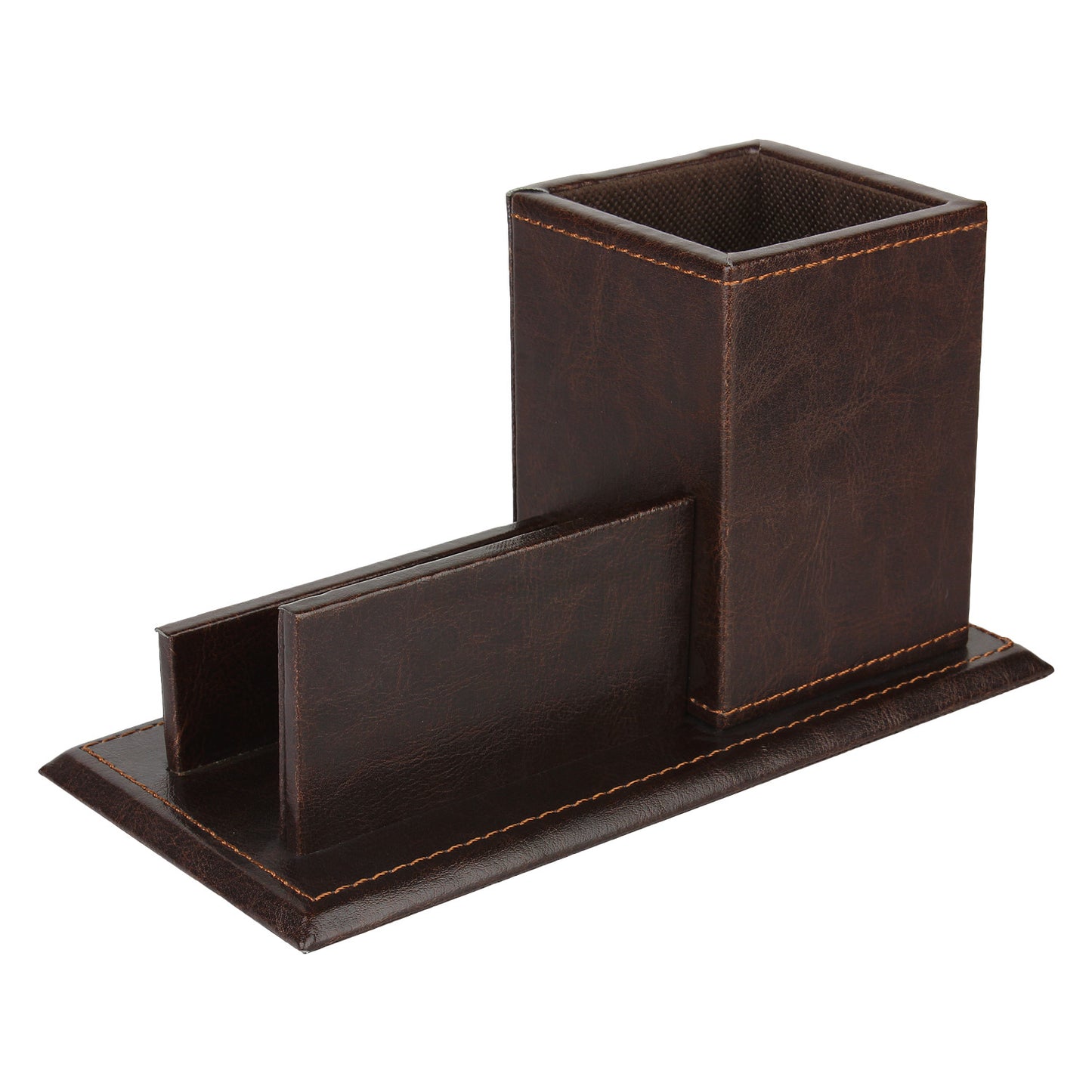 Brown Pen Holder along with a visiting card holder